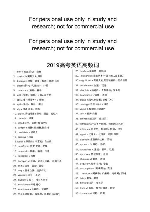 高考英语阅读理解238个抢分关键词+572个高频词