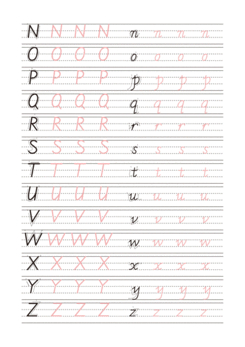 小学生字帖-26个英文字母描红练习
