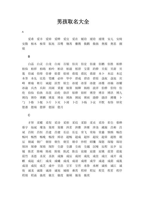 男孩起名，精彩纷呈，卓越人生的男宝宝名字大全