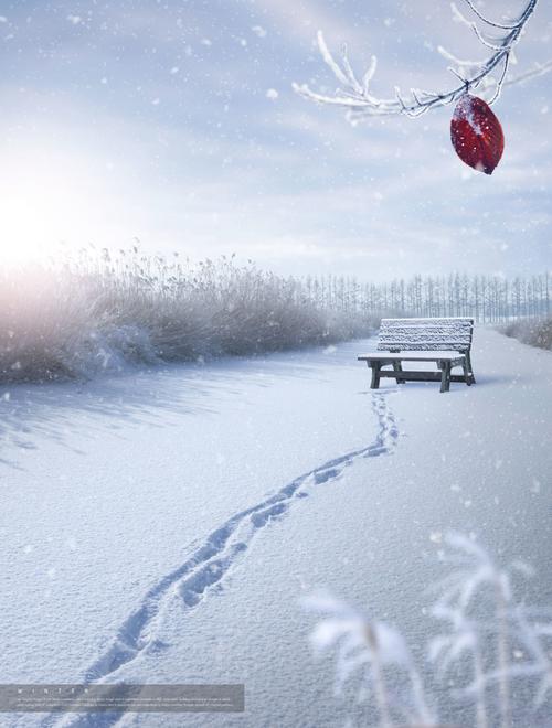 适合冬天的下雪背景图