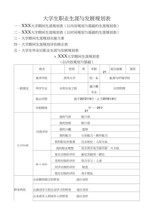 大学生职业生涯规划