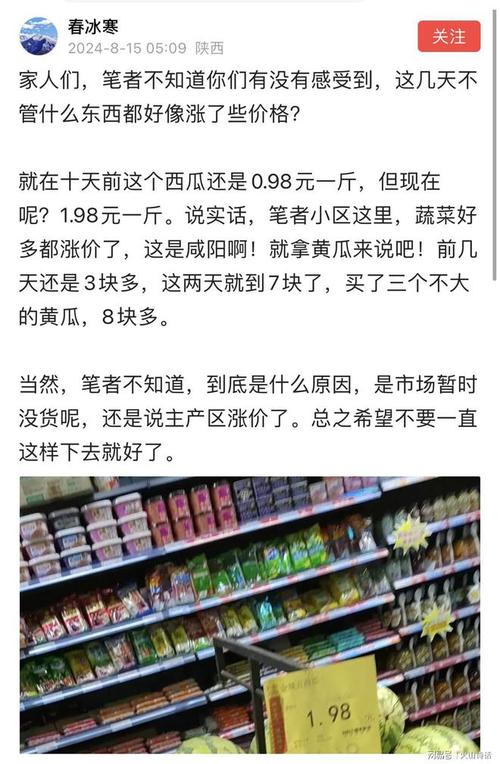 网友蔬菜水果涨价啦十多天没在家,买点水果蔬菜居然要45.5元