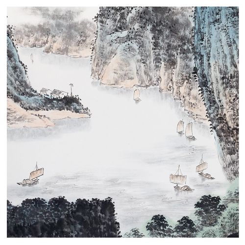 画家笔下巴山蜀水，浓郁的生活气息。
