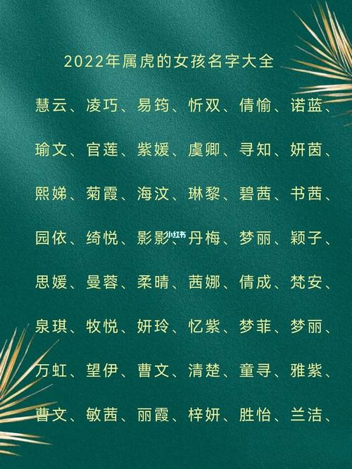 2022属虎女孩子取名字大全,2022年属虎女宝宝取名大全