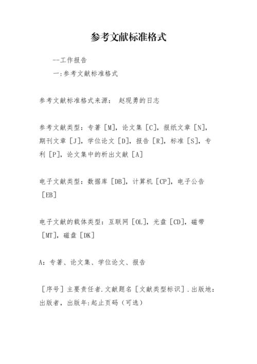 论文参考文献的正确格式怎么写。