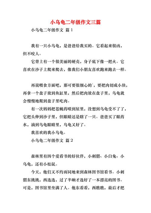 温州日报作文版作文选登陈榆洛《小乌龟》