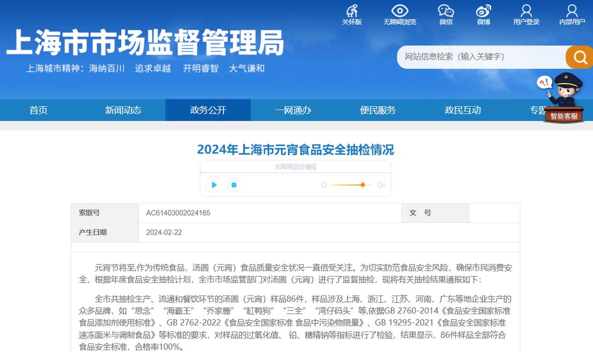 上海2024年上半年食品安全监督抽检情况分析