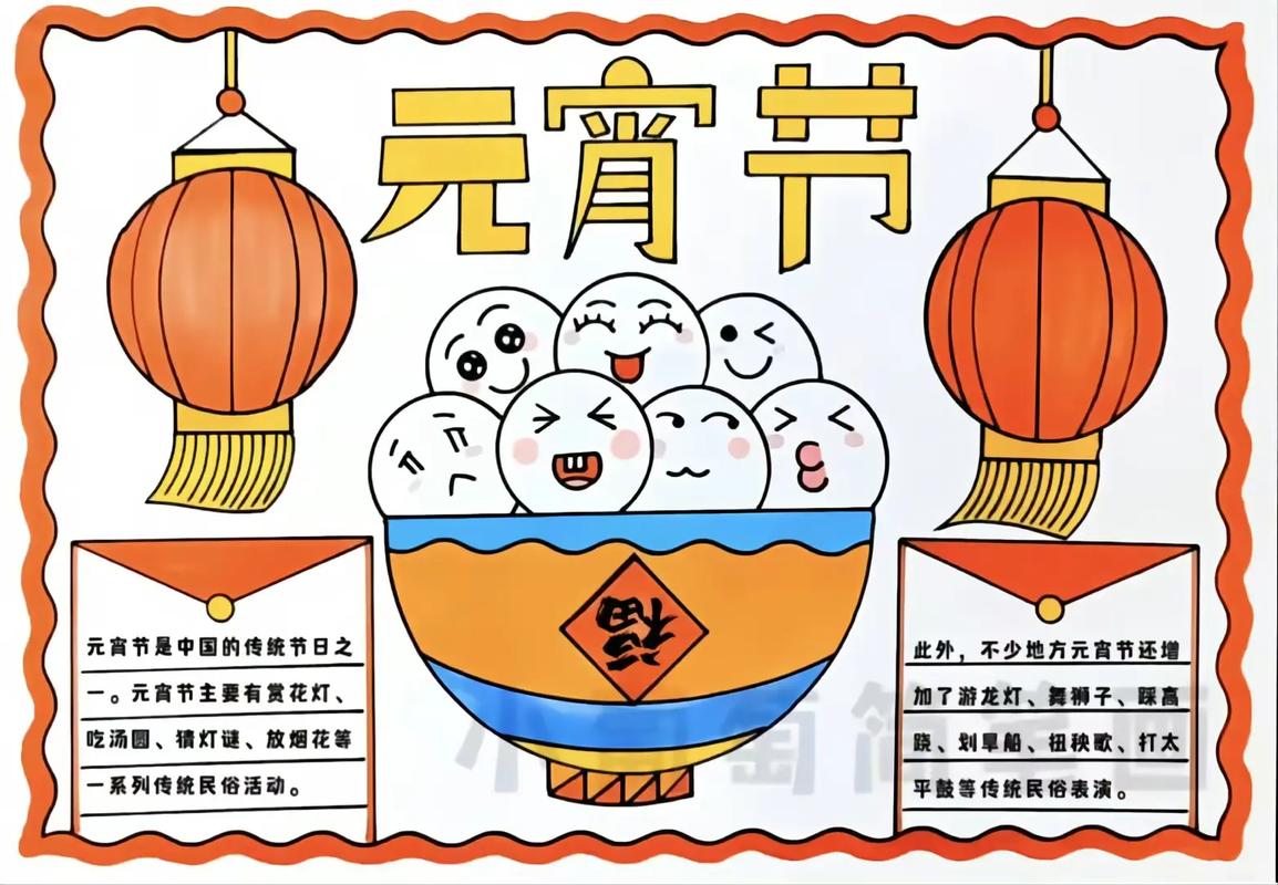 “元宵节”手抄报模板+文字素材,可打印,值得收藏