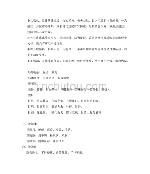 零基础学中医四诊摘要