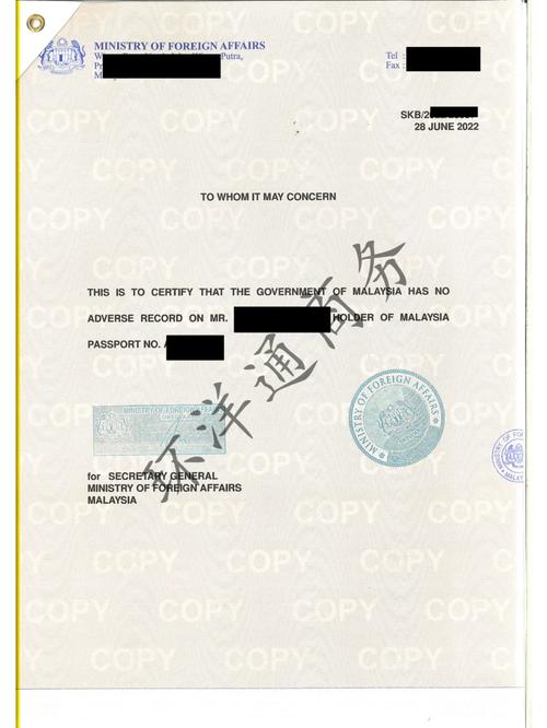 申请马来西亚无犯罪证明及公证认证人在国内能办理吗。