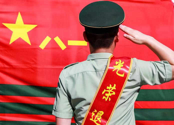 向武警部队徽敬礼