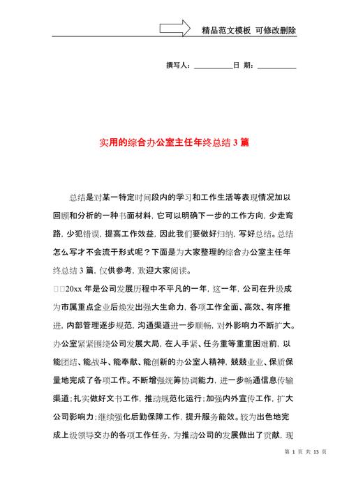 公司办公室主任工作总结