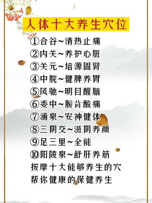 养生穴位有哪些。常用养生穴位推荐