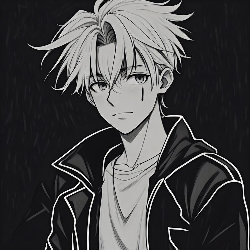 小众黑白男生头像