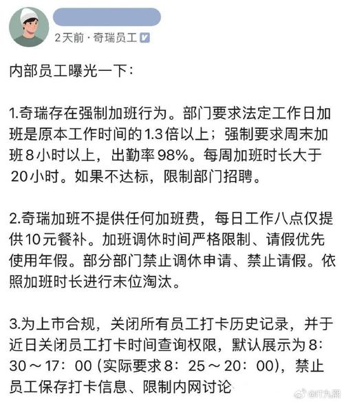 奇瑞汽车内部讲话3个人干5个人活,拿4个人的工资。奇瑞回应正常行业绩效管理法则,被歪曲解读了