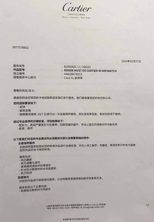 手表维修事件报告