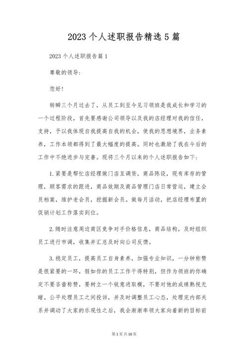 个人述职报告