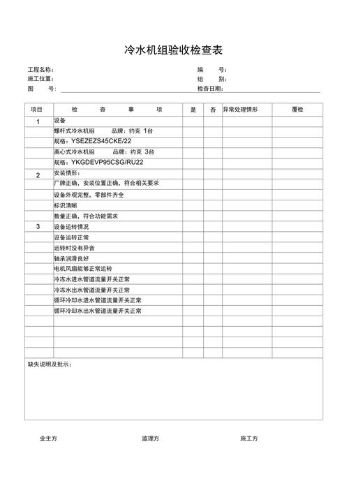 冷水机维修验收报告版本介绍与展望
