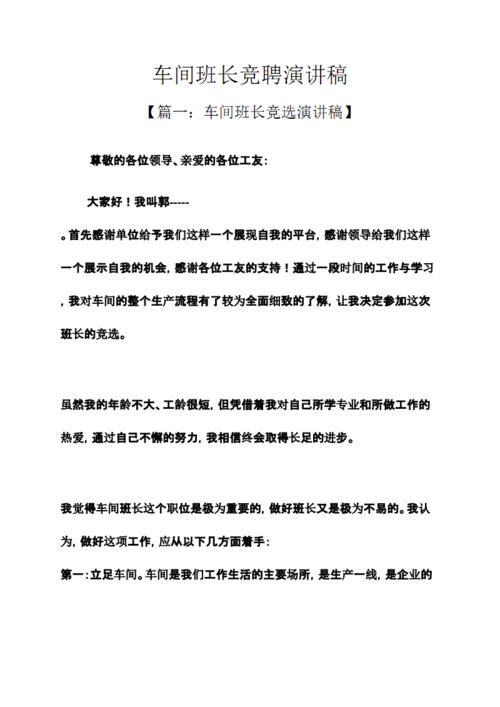 勇担重任,共筑维修新篇章_维修班长竞聘报告