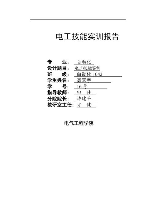 大专维修电工实训报告_专业技能的锤炼与成长