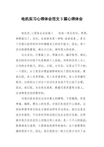 实习感悟:电动机维修厂的蜕变之旅