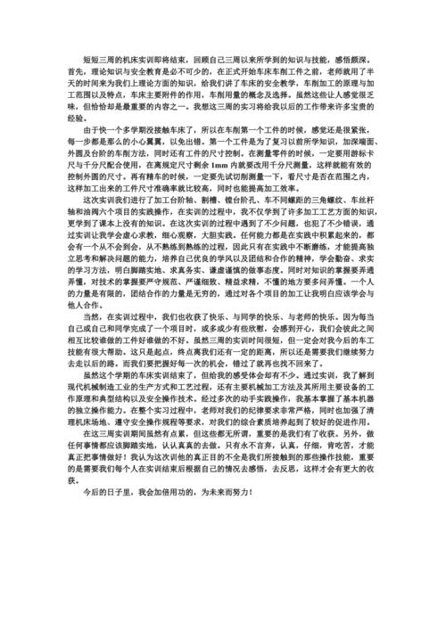 机电车床维修实训报告心得与展望