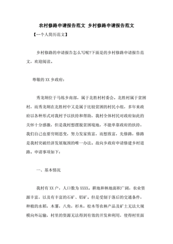 村委会道路维修申请报告解读与展望
