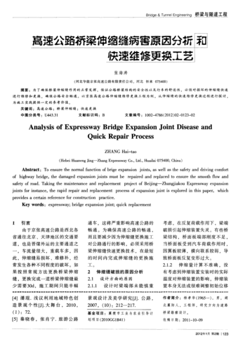桥梁伸缩缝病害维修报告分析及展望