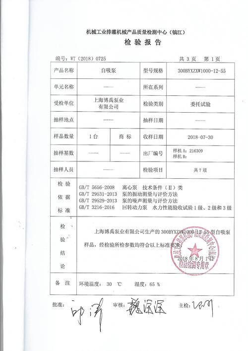 水泵出厂检验报告解读:品质保障与技术创新的见证