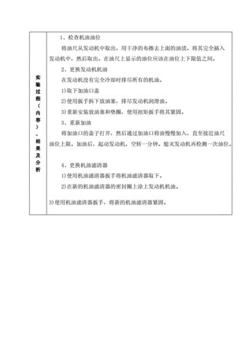 汽车保养与维修实验报告解读