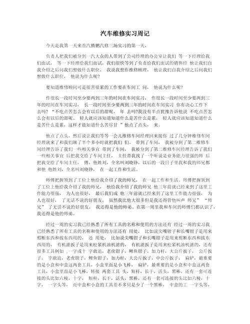 汽车维修学徒成长之路_总结与展望