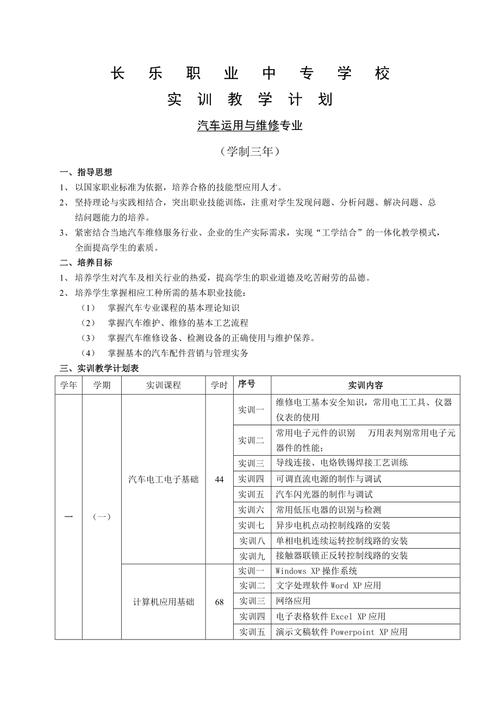 汽车维修实训,技能培养与方法探索