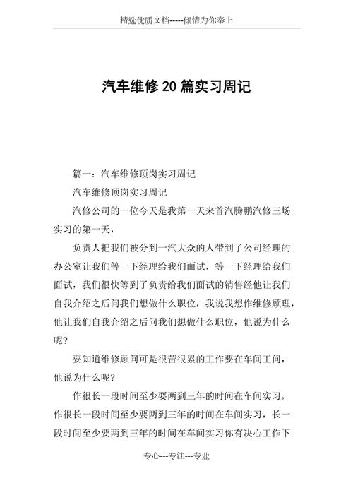 汽车维修实验周记_探寻汽车维修的魅力