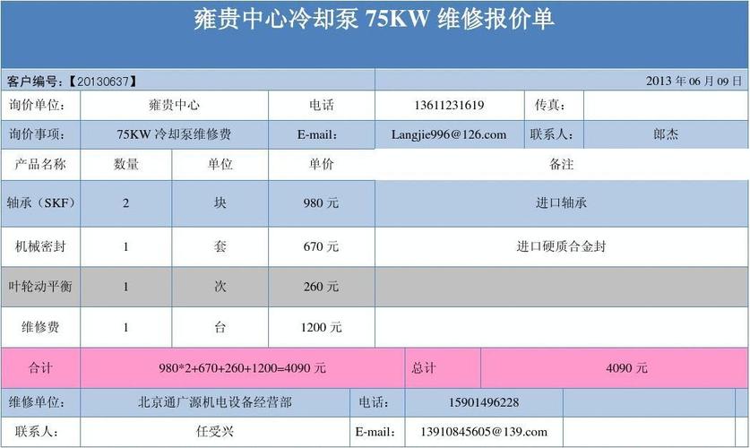 泵站维修费用请示报告