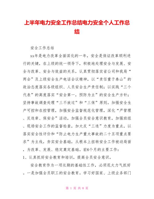 电厂辅助维修工作总结报告:提升效率,保障电力安全