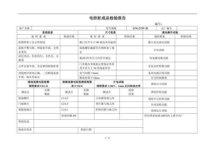 电控柜维修工程验收报告解读:保障电力系统安全稳定运行的关键一环