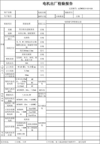 电机出厂检验报告解读：品质保证，技术领先