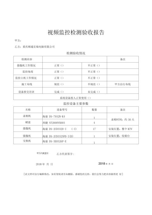 监控维修验收报告样本详细介绍:保障安全,提升监控质量