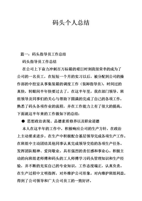 码头维修总结报告范文分析及启示