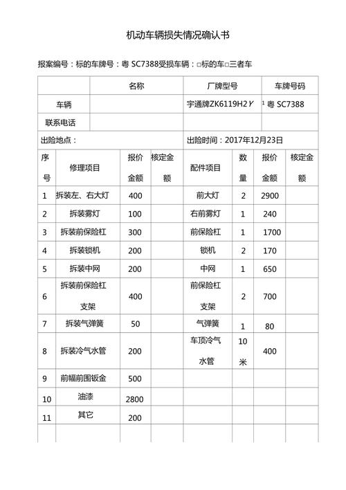 精准修复,定损报告车辆维修新篇章