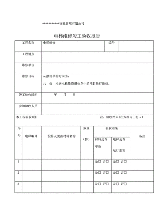 维保维修验收报告模板的规范应用与重要性