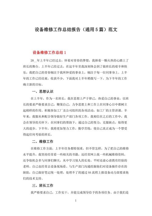 维修工作报告