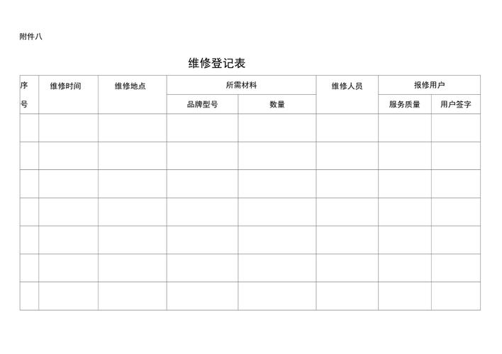 维修报告登记表在现代企业维修管理中的重要作用
