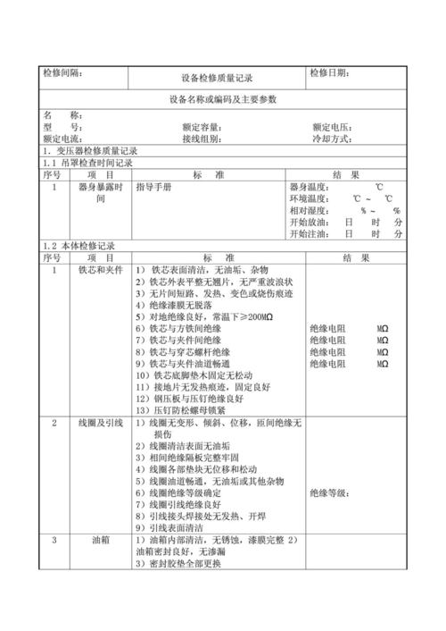 详细介绍变压器维修报告范本模板,保障电力系统稳定运行