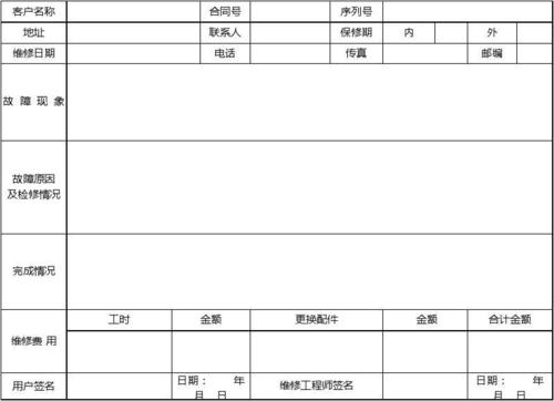 阀门返厂维修报告模板