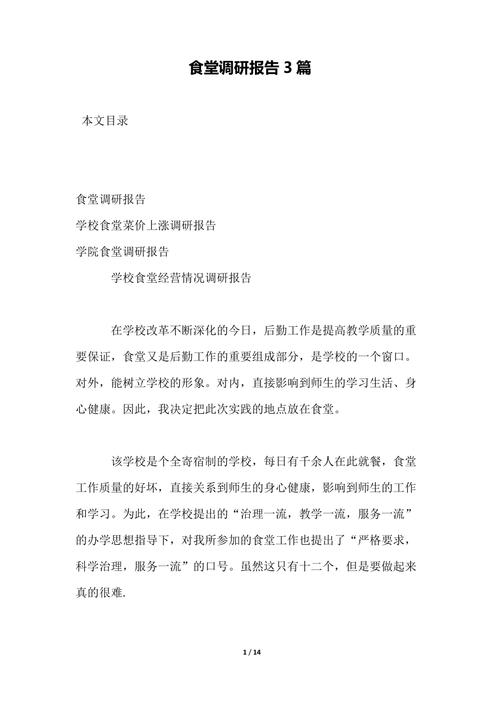 食堂维修调研报告：保障饮食安全，提升校园生活品质